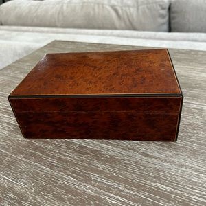 Antique burled wood cigarette box